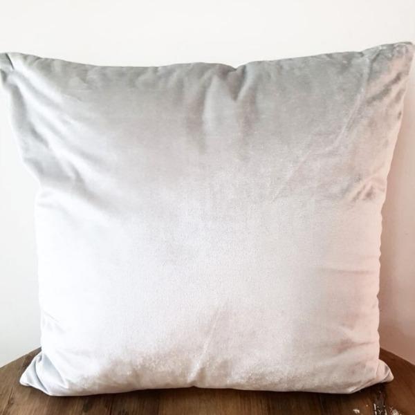 Velvet Soft Plain Scatter Pillow - Grey
